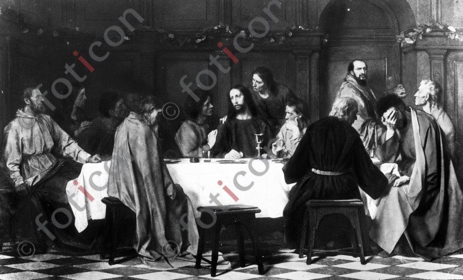 Das letzte Abendmahl | The Last Supper - Foto simon-134-039-sw.jpg | foticon.de - Bilddatenbank für Motive aus Geschichte und Kultur